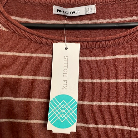 WOMENS BROWN MEDIUM BRAND NEW PINK CLOVER THIN SWEATER FROM STITCH FIX - Picture 2 of 5